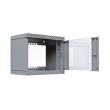 19" Wandgehäuse X-Rack Mit Glastür 400-600mm 9he Grau
