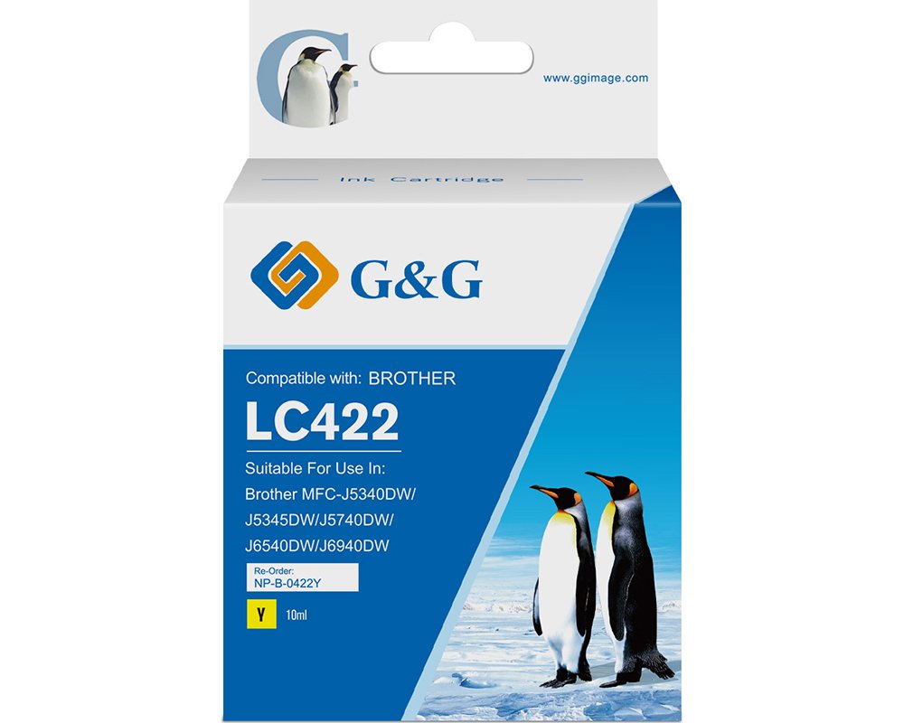 G&G Tinte Komp. M. Brother 422 Cartucho Lc422y Y 550 Copias