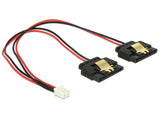 Delock 85249 Cable De Alimentación Hembra De 2 Contactos > 2 X Toma Sata De 15 Contactos (5 V) De Metal Y 20 Cm