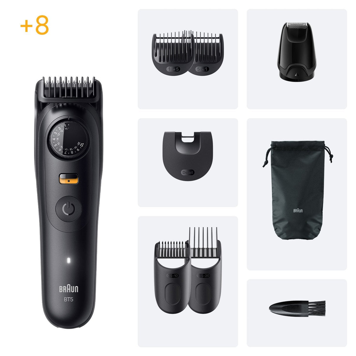 Braun Bt5560 Recortadora De Barba Con 8 Accesorios