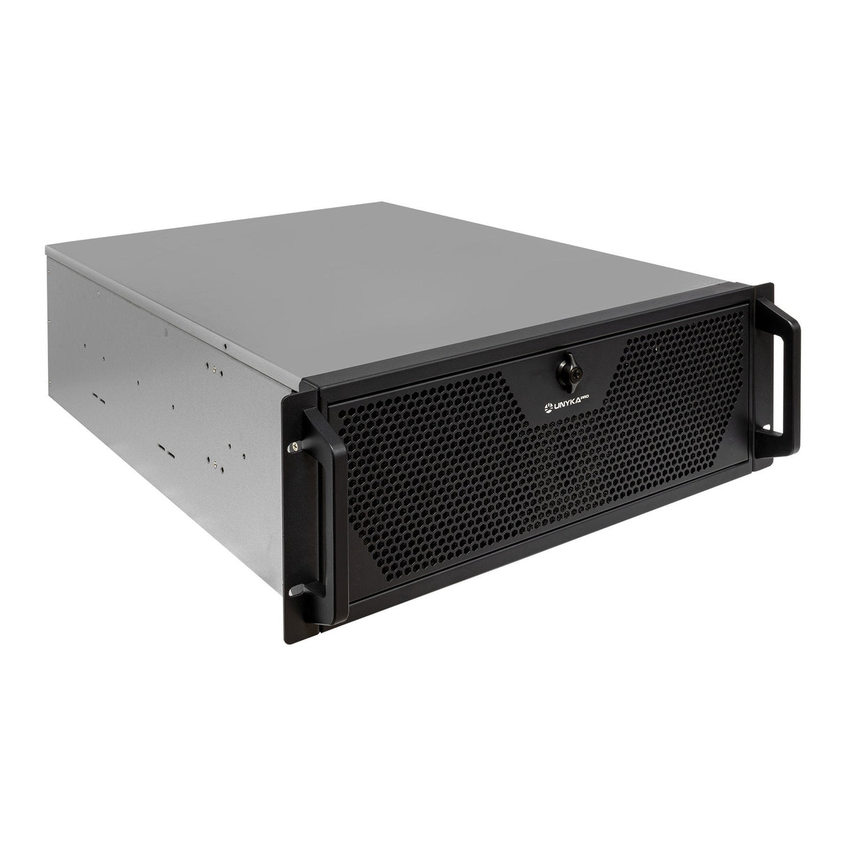 Caja Rack 19" Unykach 4u Sin Fuente Negro Plata 6 Bahias Int 1xusb2.0 1xusb3.0 1xusb-C