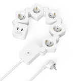 Hama Home Regleta 5 Tomas 2xusb Interruptor 1,4m Flexible Blanco