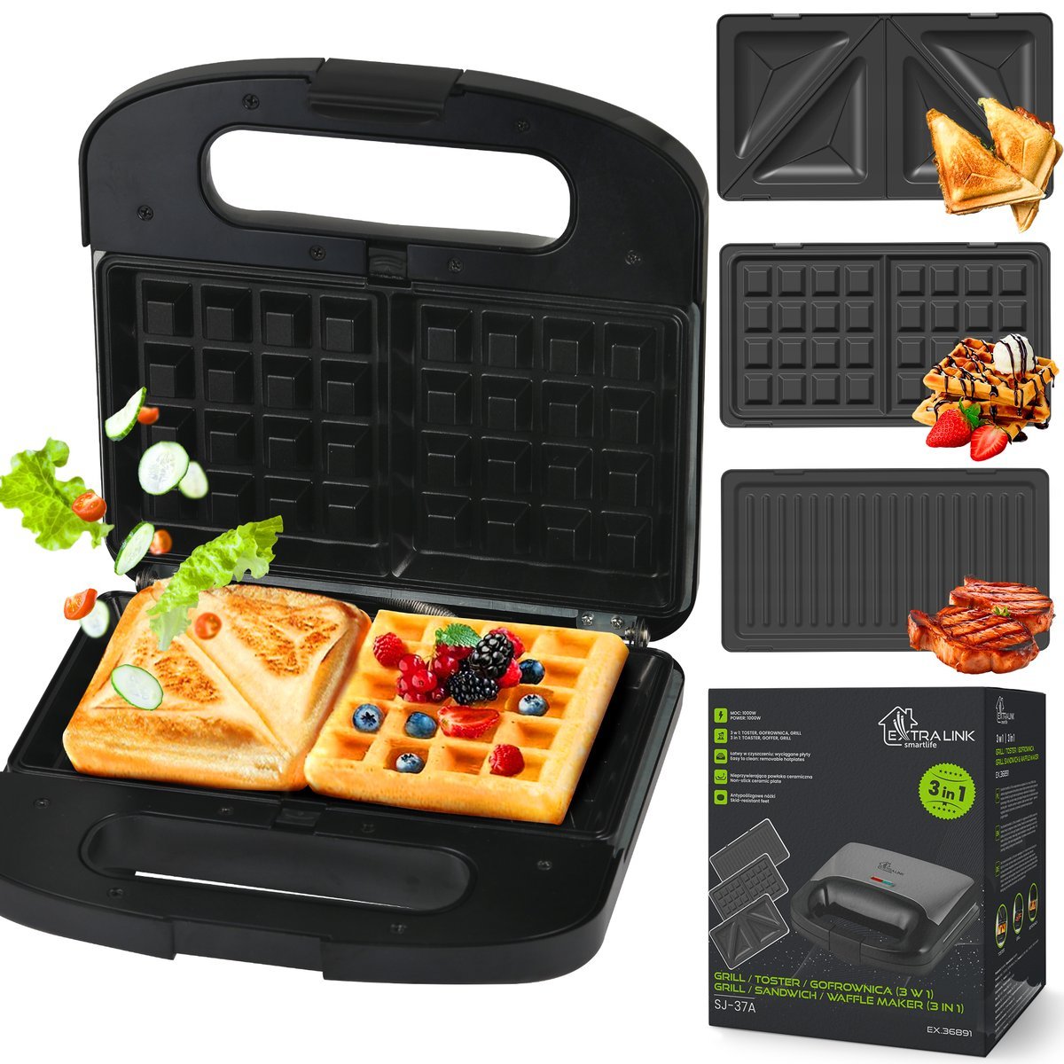 Extralink Smart Life Grill Sandwich & Waffle Maker Sj-37a