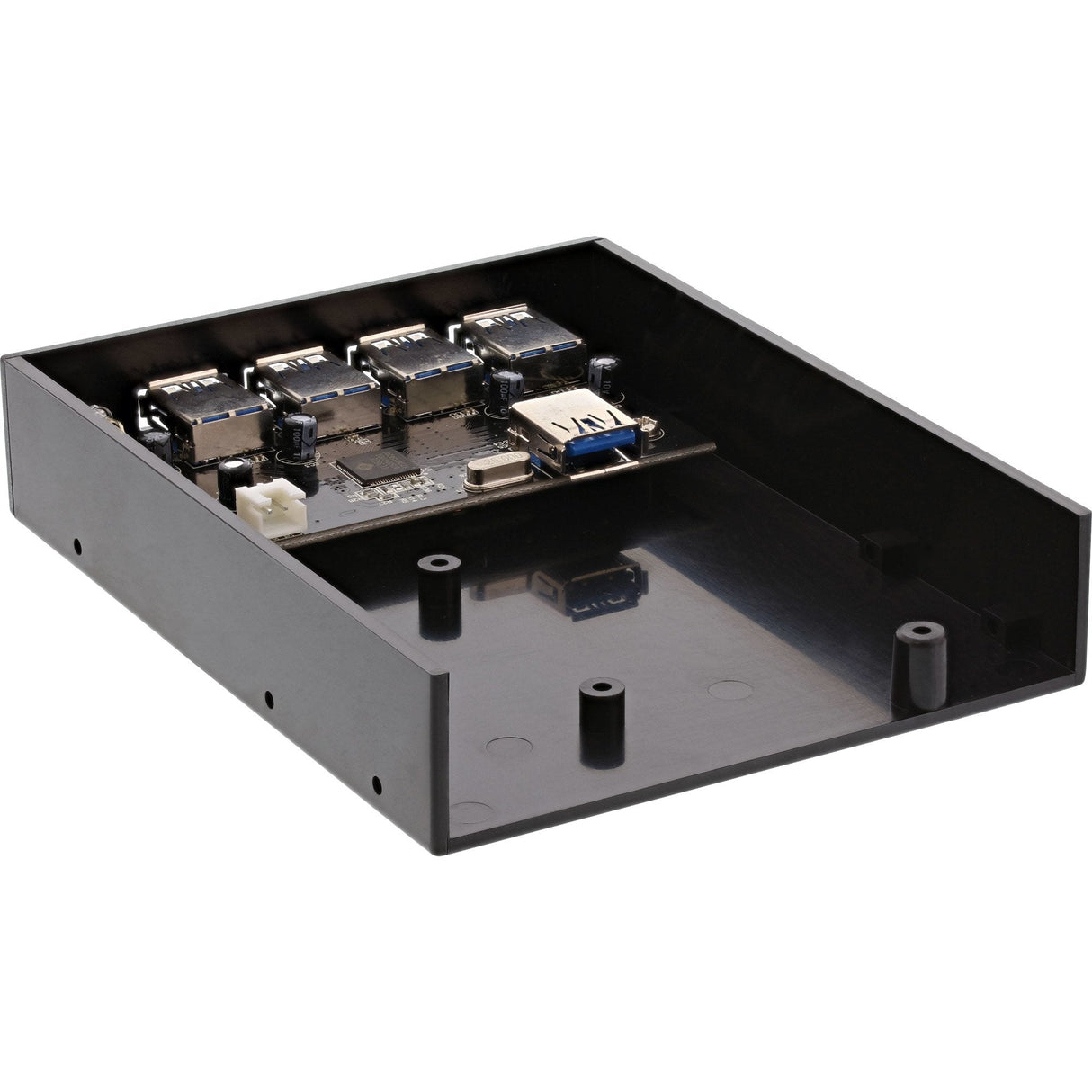 Panel Frontal Inline De 4 Puertos Usb 3.0 Para Ranura Para Disquete De 3,5" Negro