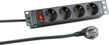Allnet 10\"Zbh. Meckdosenleime, 4xdosen(Cee7)->1xmecker(Cee7), Schalter,
