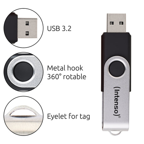 EAN 4034303036394 - Intenso USB 128GB OFFICE LINE 3.2 Gen1 Silver-Black unidad flash USB USB tipo A 3.2 Gen 1 (3.1 Gen 1) Neg imagen 2