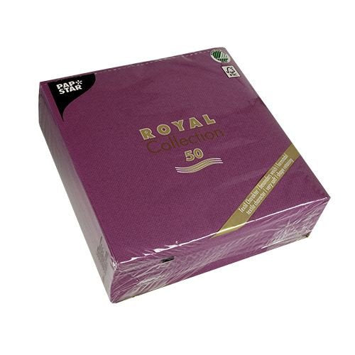 Papstar Royal Collection - Serviette - Tamaño 40 X 40 Cm - Einweg - Color Lila  (Paquete De 50)