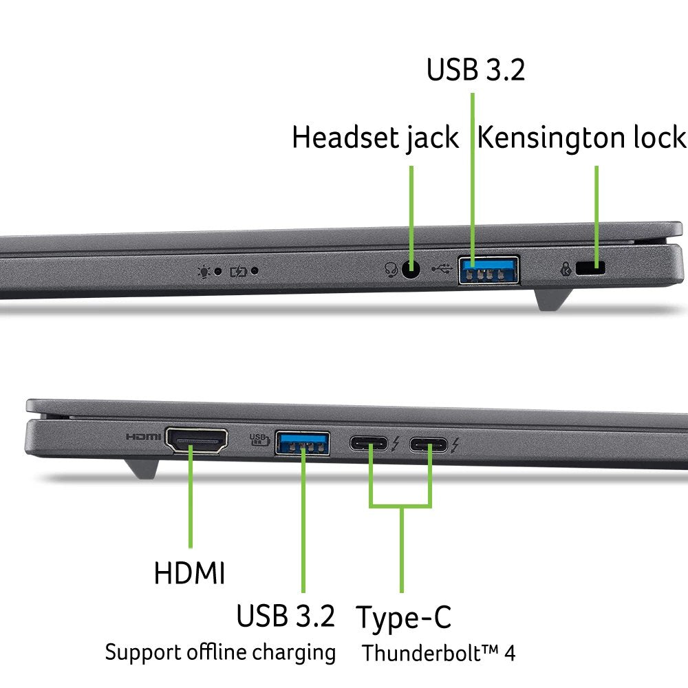 Portátil Acer Aspire 16 Ai A16-I71m-56b8, Copilot+ Pc, Intel Core Ultra 5 325, 16gb, 512gb Ssd, 16", W11 - Gris