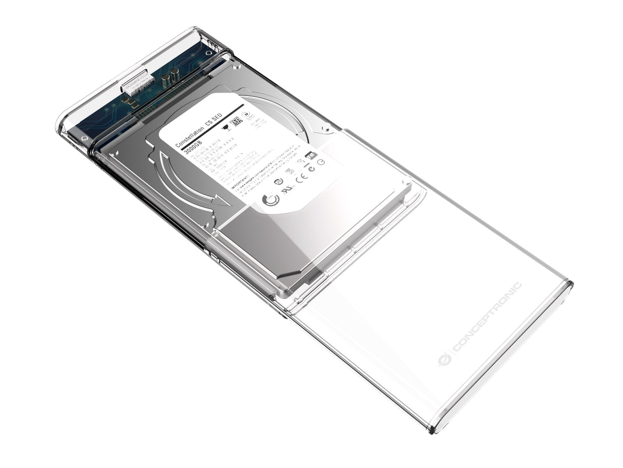 Caja Externa Conceptronic Usb 3.0 Sata Transparente Sin Tornillos Dante03t