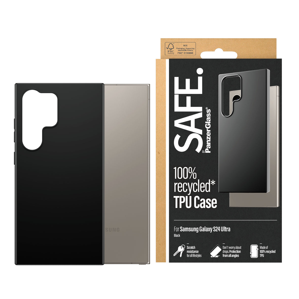 EAN 5711724956775 - PanzerGlass SAFE. by ® TPU Case Samsung Galaxy S24 Ultra | Black funda para teléfono móvil Negro imagen 2