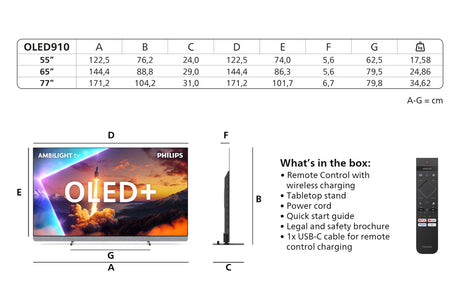 EAN 8718863046975 - Philips 77OLED910/12 Televisor 195,6 cm (77") 4K Ultra HD Smart TV Wifi Metálico imagen 3