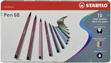 Stabilo Pen 68 Arty Caja Metalica De 10 Rotuladores - Punta De Fibra - Trazo De 1mm Aprox. - Tinta A Base De Agua -