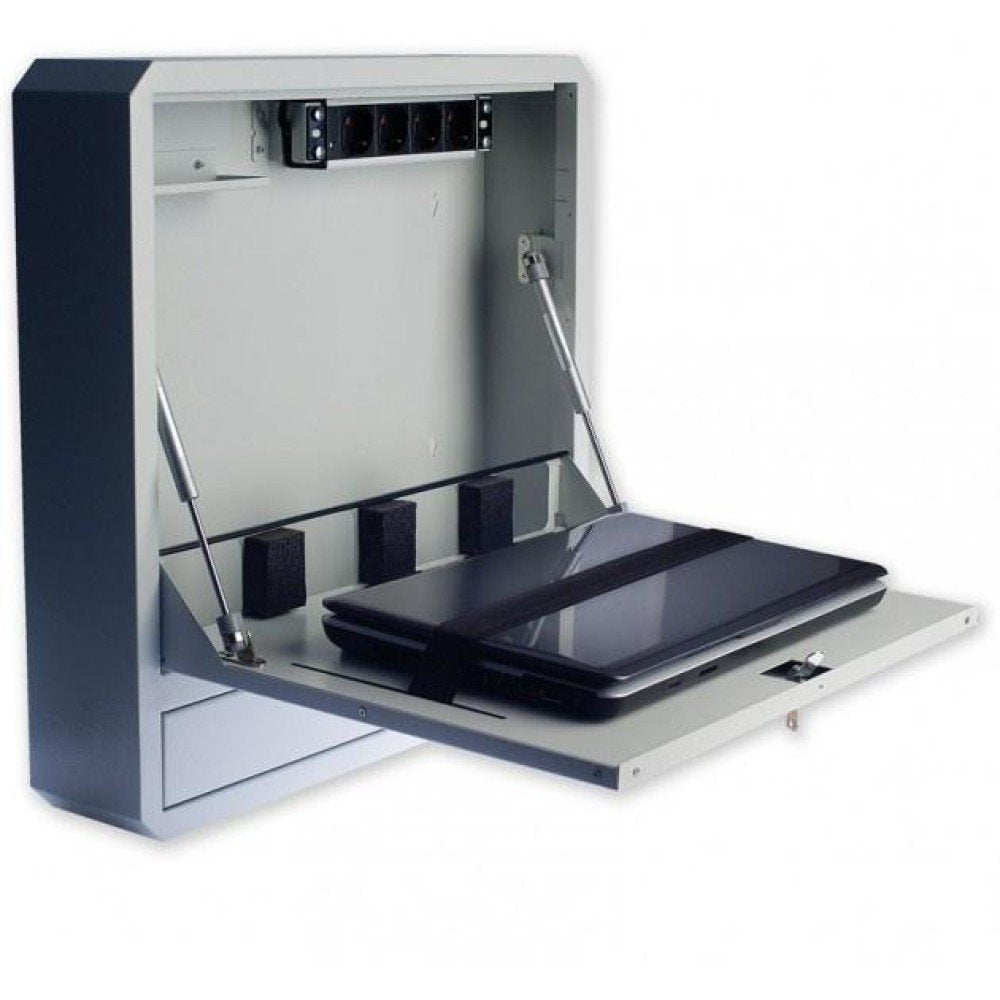 Techlypro 026845 Techlypro Armario De Seguridad De Montaje En Pared Para Portátil Con Estante Y Cerradura