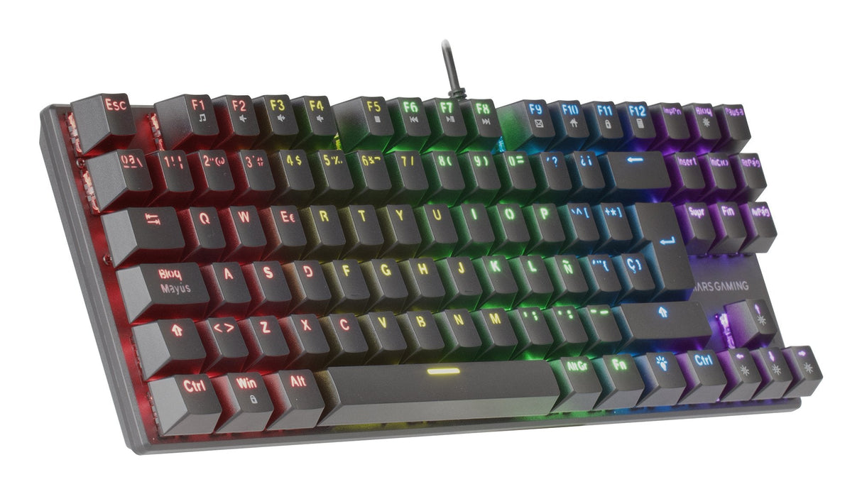 Mars Gaming Mk80 Teclado Gaming Mecanico - Tkl Compacto - Iluminacion Rgb - Teclas Imborrables - Switches Antipolvo -