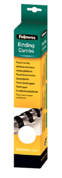 Fellowes Plastic Comb 16mm White A4 Retail 25pk