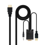 Nanocable Cable Conversor Hdmi A Vga+Jack3.5+Usb-A 1.8m - Negro