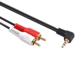 Przewód Mini Jack 3,5mm Katowy 2rca 1m Mctv-824 Czarny
