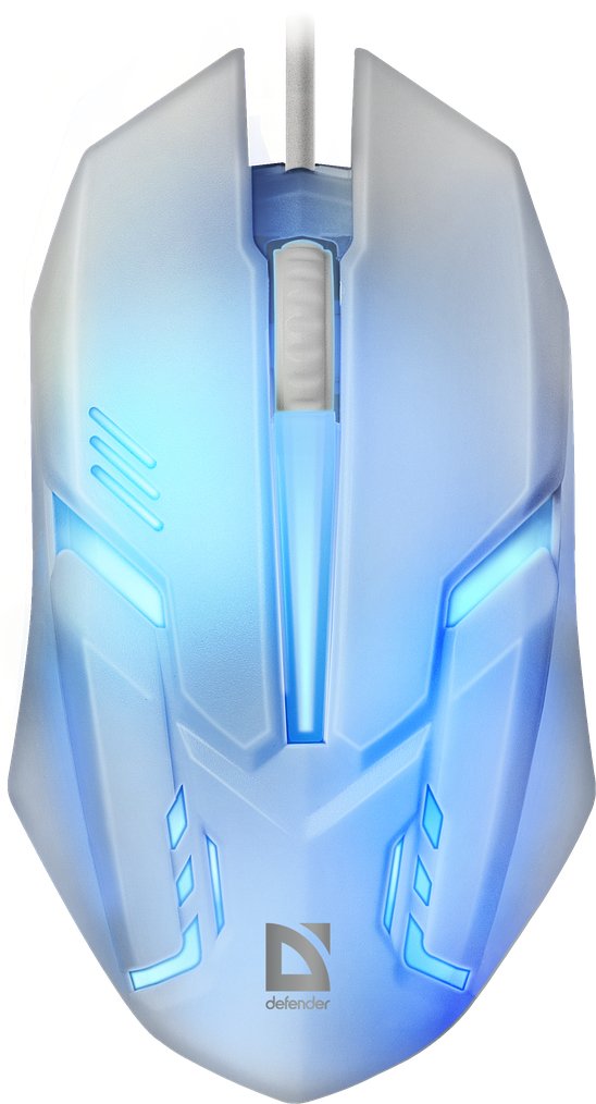 Raton Gaming Defender Cyber Mb-560l Blanco 7-Colores Luz De Fondo