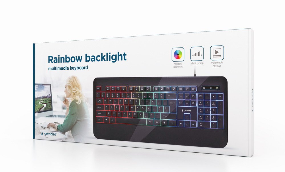 EAN 8716309120487 - Gembird KB-UML-03 teclado Juego USB QWERTY Inglés de EE. UU. Negro imagen 5