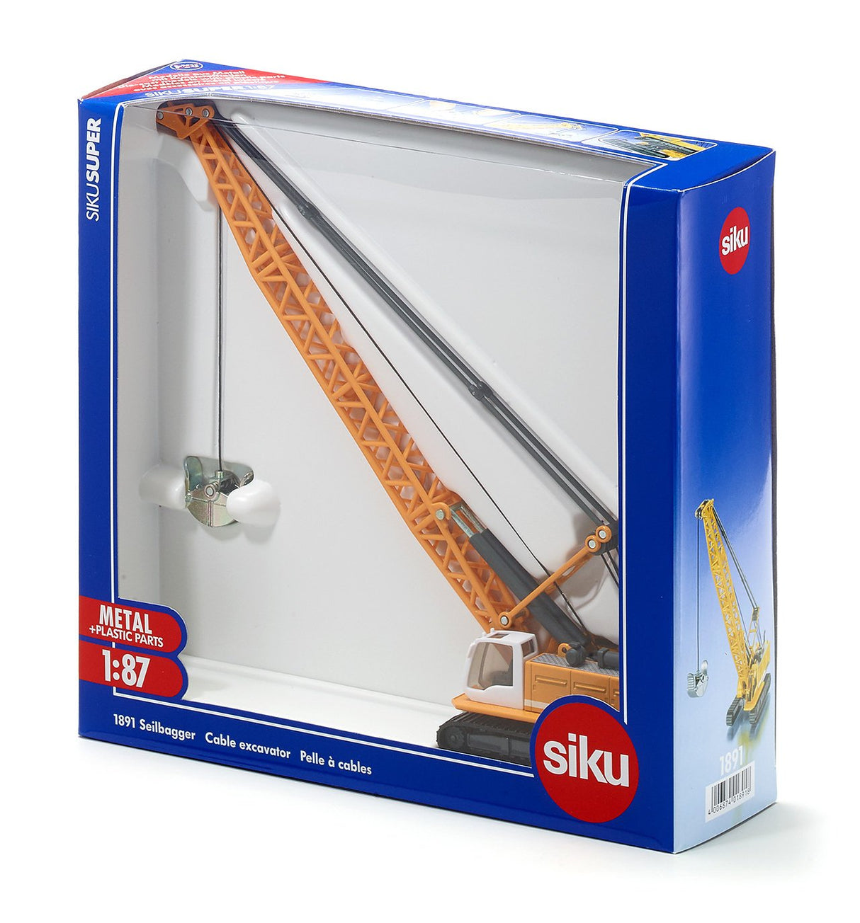 Excavadora De Cable Siku Super, Modelo De Vehículo Naranja/Blanco 4006874018918