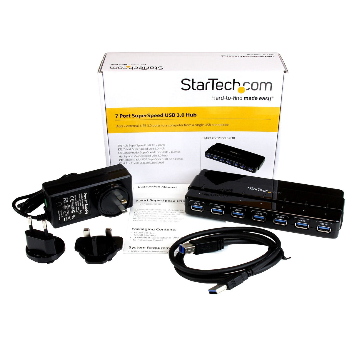 EAN 0065030855594 - StarTech.com ST7300USB3B hub de interfaz USB 3.2 Gen 1 (3.1 Gen 1) Type-B 5000 Mbit/s Negro imagen 6