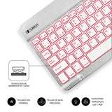 Teclado Bluetooth Subblim Sub-Kbt-Smbl30 Silver Bt3.0 Teclas Iluminadas Batería 420mah Compatible Multidispositivo