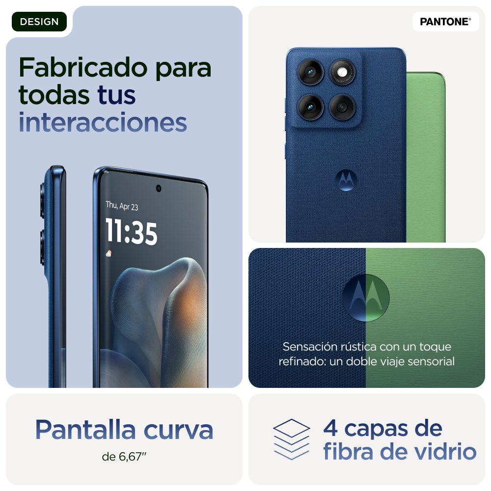 Motorola Edge 60 16,9 Cm (6.67") Sim Doble Android 15 5g Usb Tipo C 12 Gb 512 Gb 5200 Mah Azul