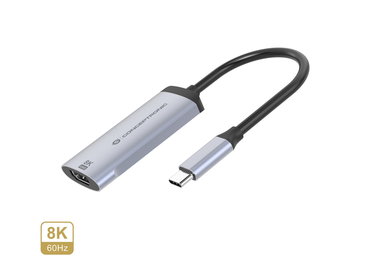 Adaptador Usb-C A Hdmi 2.1 Conceptronic 8k 60hz Carcasa Aluminio Abby23g