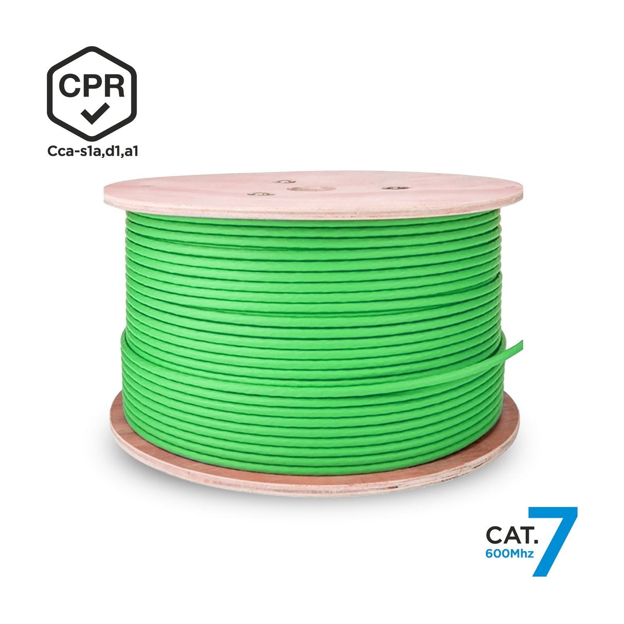 Aisens Bobina Cable Rj45 Lszh Cpr Cca Cat.7 600 Mhz S/Ftp Awg23 - 500m - Verde