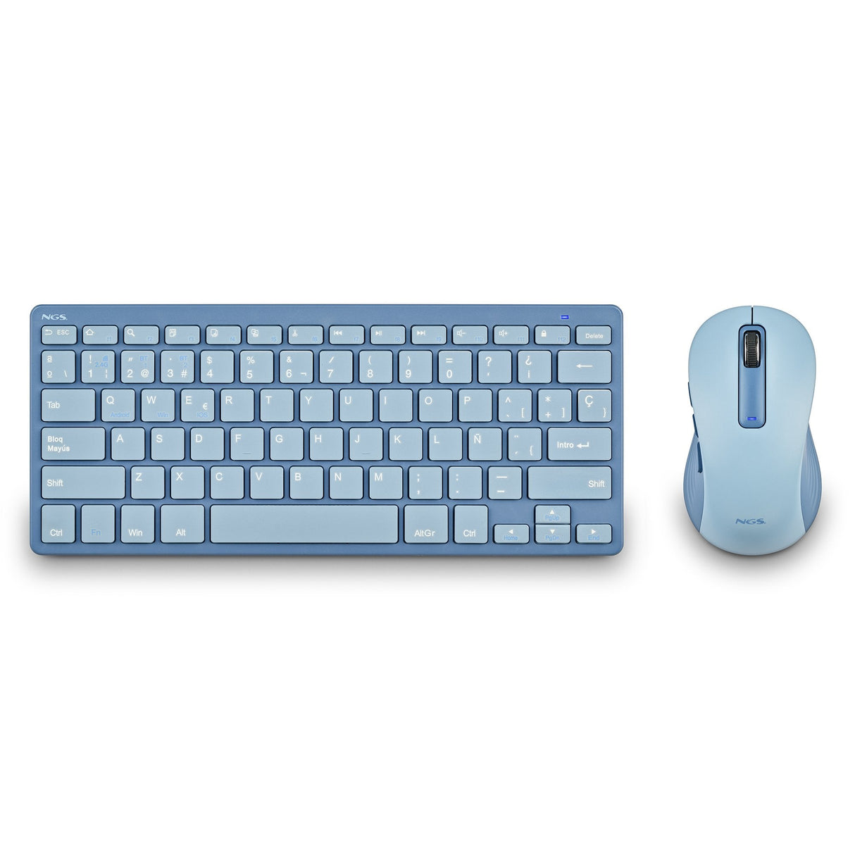Pack 2en1 (Teclado/Ratón) Inalámbrico Bluetooth Ngs Fantasy (Azul)