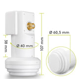 Goobay Sat Universal Single 0.1db Convertidor Low Noise Block (Lnb) 10,6 - 12,75 Ghz Blanco