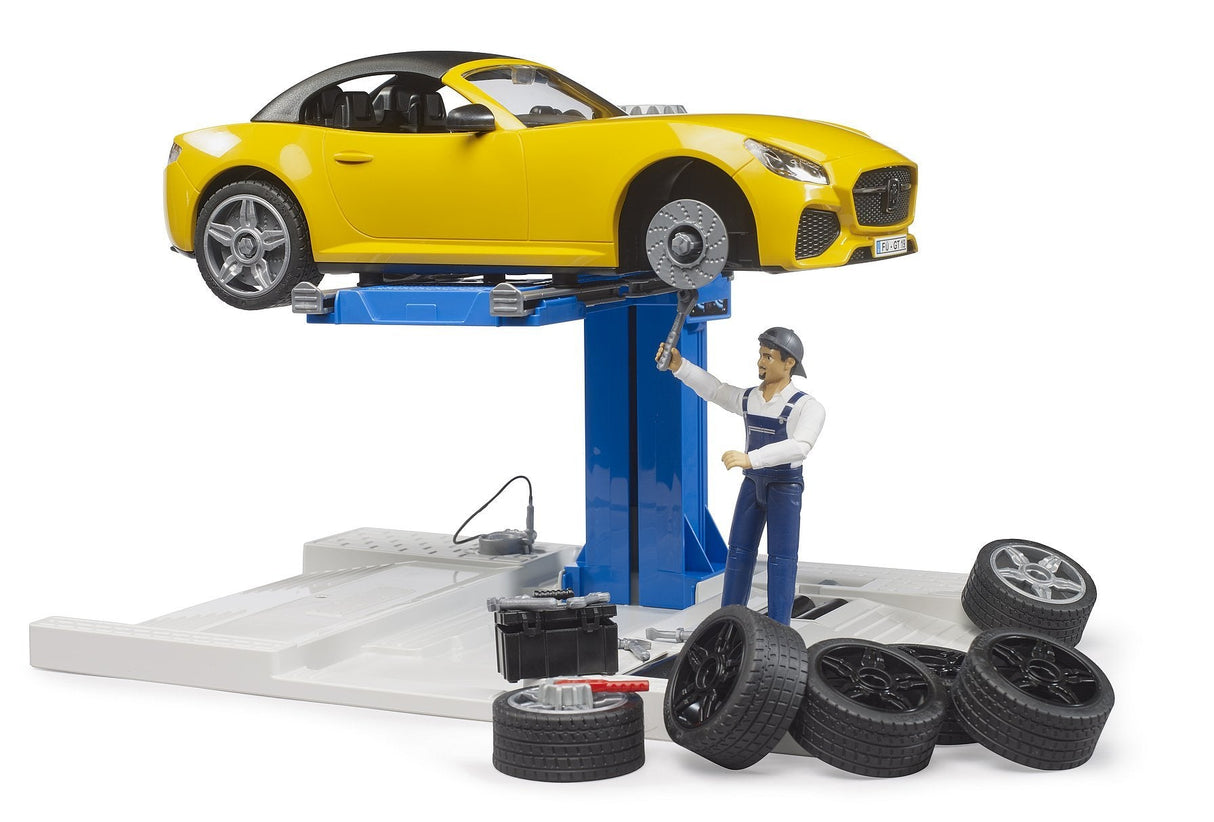 Centro De Servicio Bworld Pkkw + Bruder Roadster, Vehículo De Juego 62112