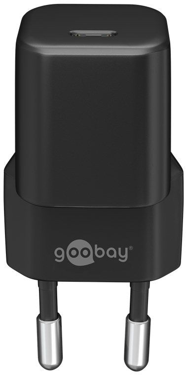 Cargador  30w Usb 1 Puert. Usb-C Negro Gan Pd Salida Lateral Tamaño Nano Goobay