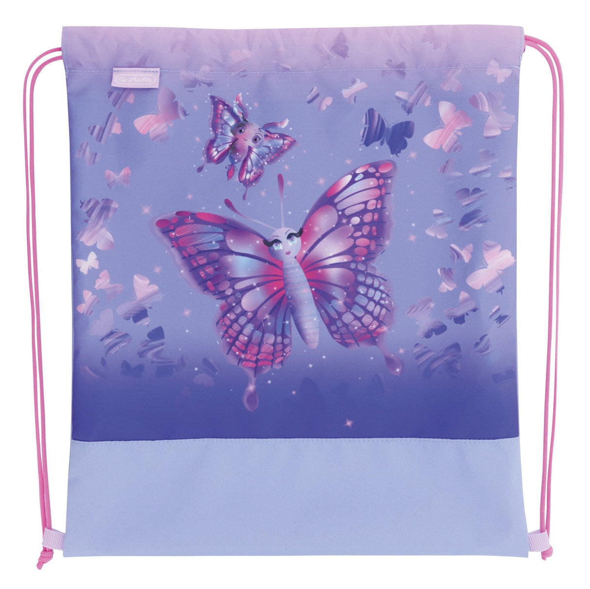 Herlitz Loop Plus Butterfly Paradise Juego De Mochila Escolar Chica Poliéster Lila, Rosa