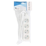 4-Way Power Strip: White -  16a - 1.5m Cable