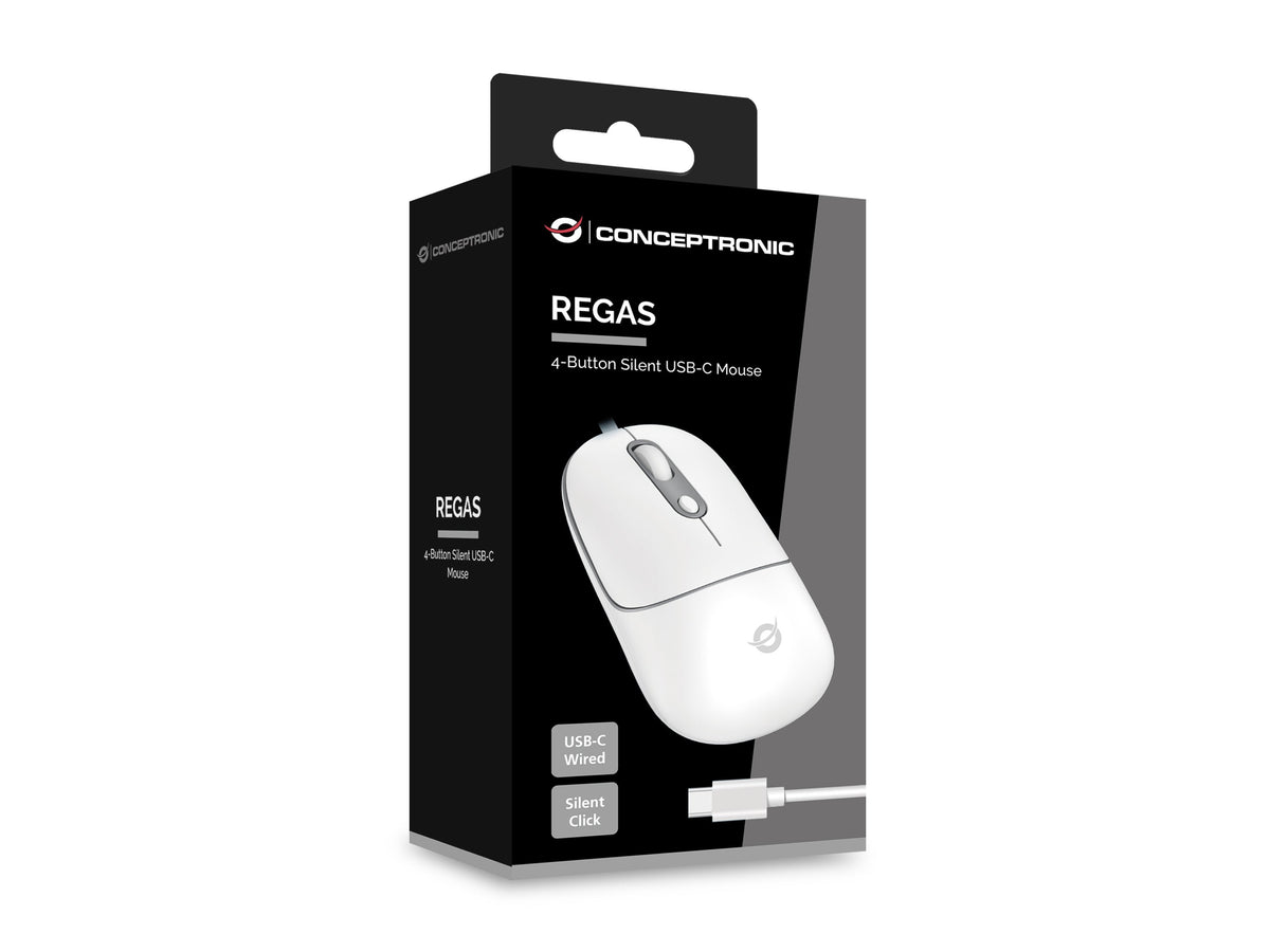 Conceptronic Óptico Ratón Usb-C Silent 4botones+Scrollrad Ws