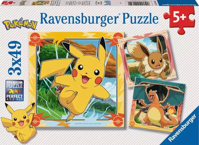 Pokémon De Rompecabezas Infantil De Ravensburg 3x 49 Partes 12004062