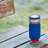 Emsa Tea Mug 420 Ml Transparente, Termo Azul/Transparente, Transparente, Vidrio, Silicona, Acero Inoxidable, China, 420 Ml, 82 Mm