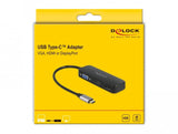 Adapter Usb-C -> Dp Hdmi Vga Delock Negro