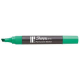 Sharpie Marcador Permanente W10 Punta Biselada Verde -12u-