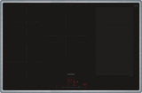 Siemens Ex845hvc1e Iq700, Placa De Cocina Independiente Negra/Acero Inoxidable, 80 Cm, Home Connect Ex845hvc1e