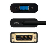 Nanocable Conversor Dvi 24+1/M A Vga Hdb15/H - 10 Cm - Negro