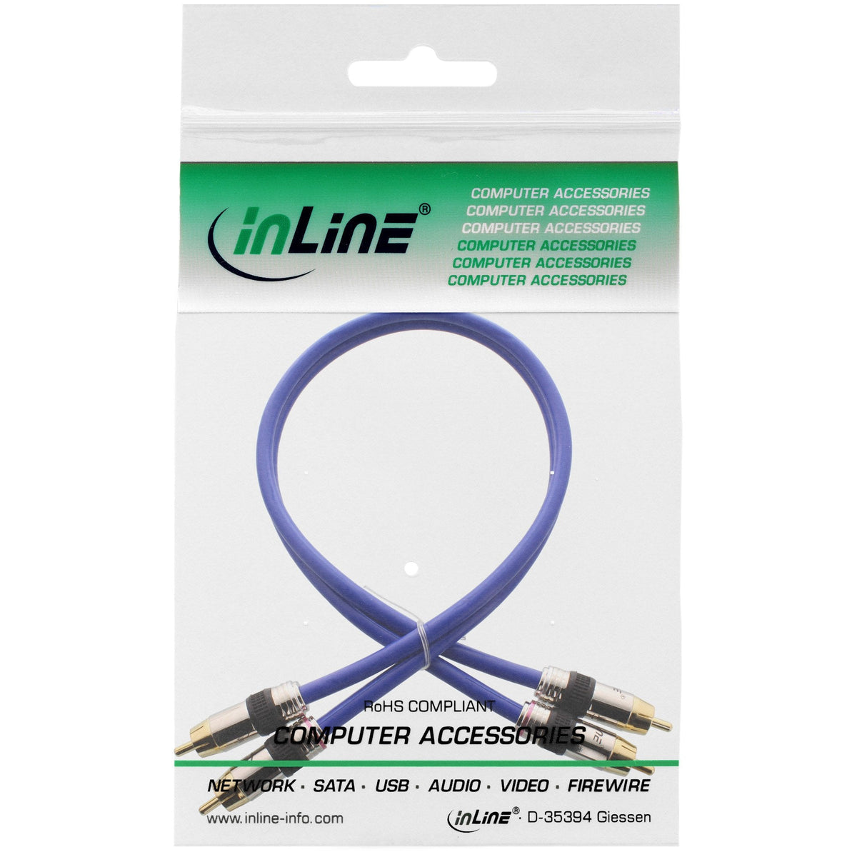 Cable De Audio Inline Premium Rca 2x Rca Macho A Macho 15m