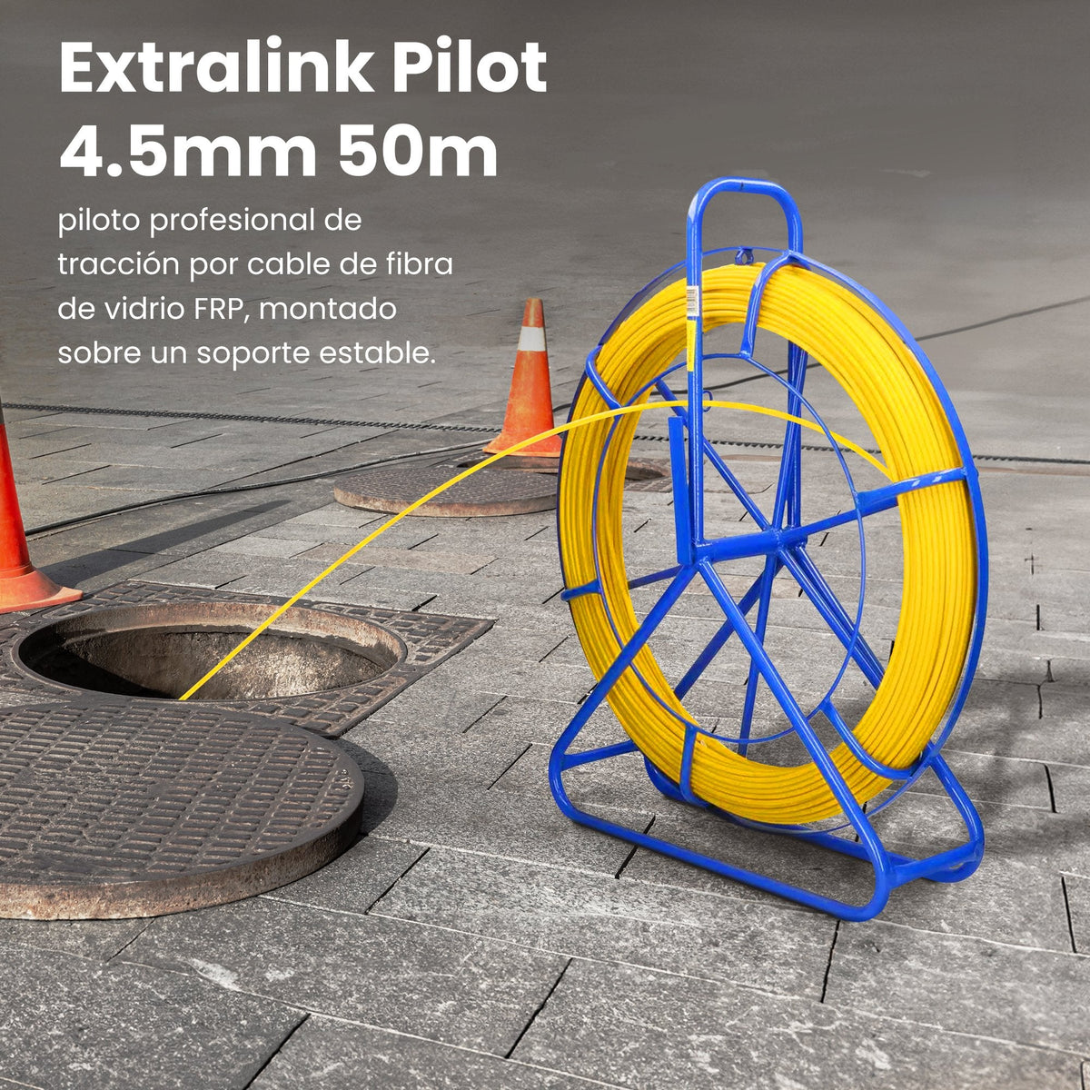 Extralink Cable Pulling Rod 4.5mm 50m Pilot Z W£Ókna Szklanego Do Przeci¥Gania Kabli 4.5mm 50m Zó£Ty