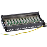 Patch Panel Inline Cat.6 12 Puertos Montaje En Escritorio / Pared Negro Ral9005