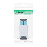 Adaptador Snap-In Keystone De Fibra Óptica Inline Blanco, Símplex Sc/Sc, Mm, Aguamarina, Manguito Cerámico