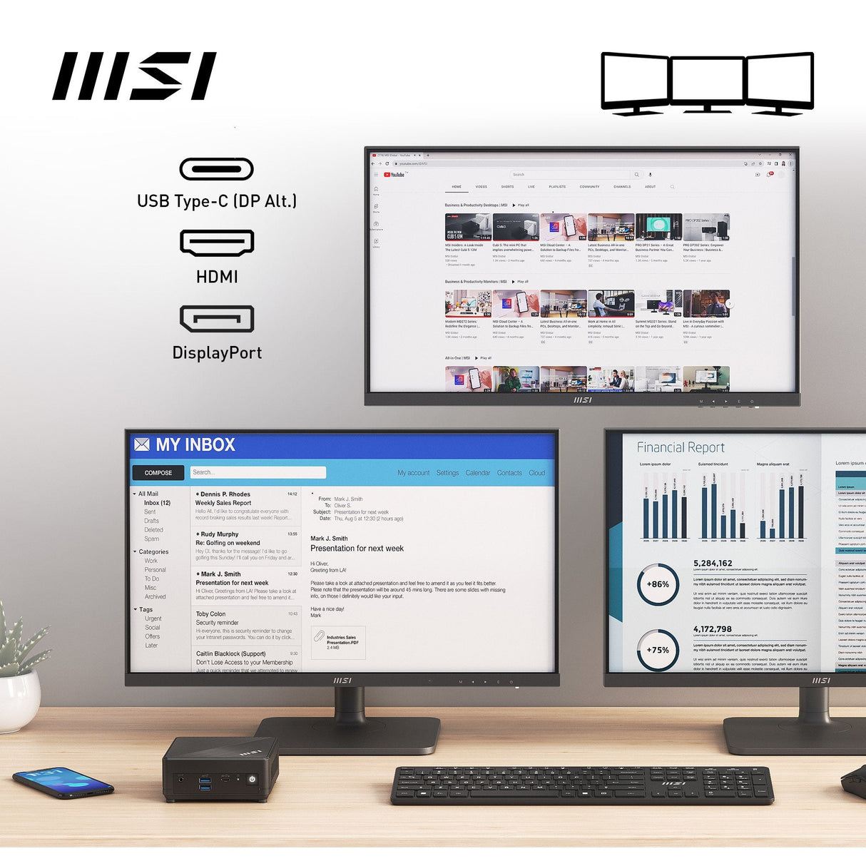 Msi Cubi N Adl-007de Intel N100 4gb 128gb Negro W11p