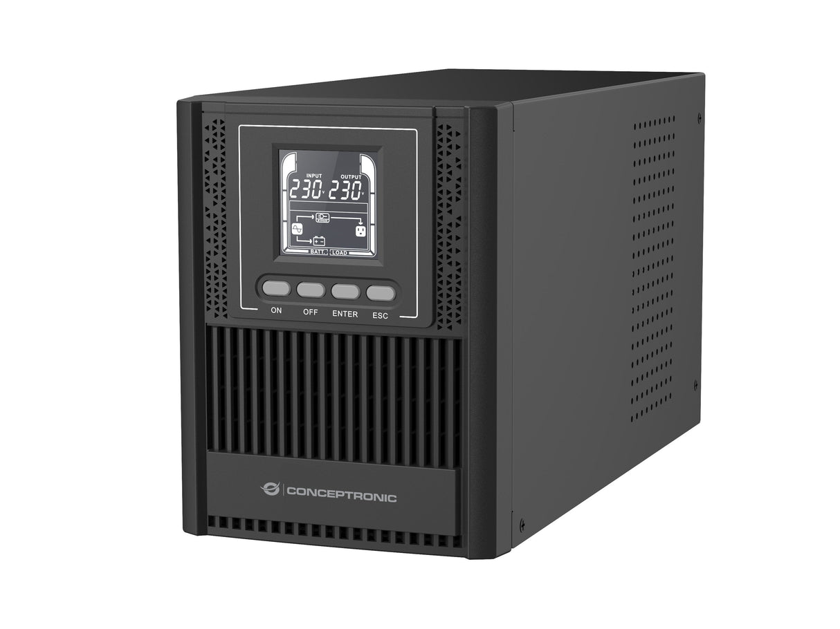 Conceptronic Zeus52es1k Sistema De Alimentación Ininterrumpida (Ups) Doble Conversión (En Línea) 1 Kva 900 W 3 Salidas Ac