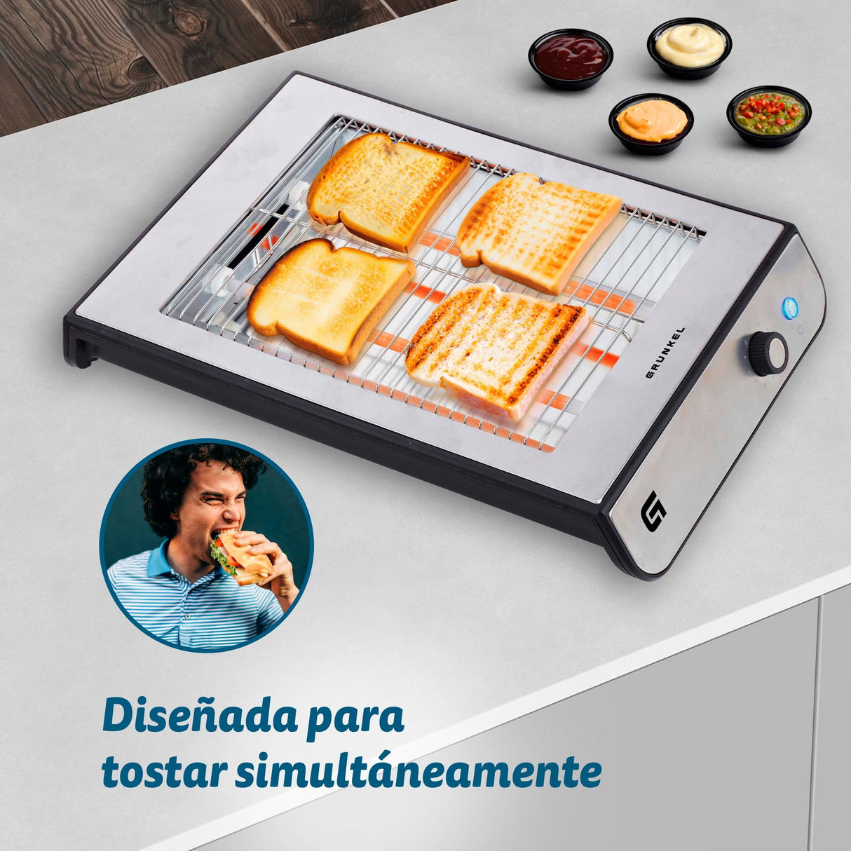 EAN 8426156017853 - Grunkel TSP-INOX tostadora 6 4 rebanada(s) 600 W Acero inoxidable imagen 3