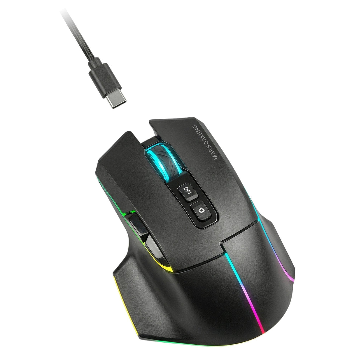 Mouse Mars Gaming Wireless Y Bluetooth Mmw-Vector Tri-Mode 2.4g Ghz Bt 5.4 Usb-C 7 Botones 12000 Dpi